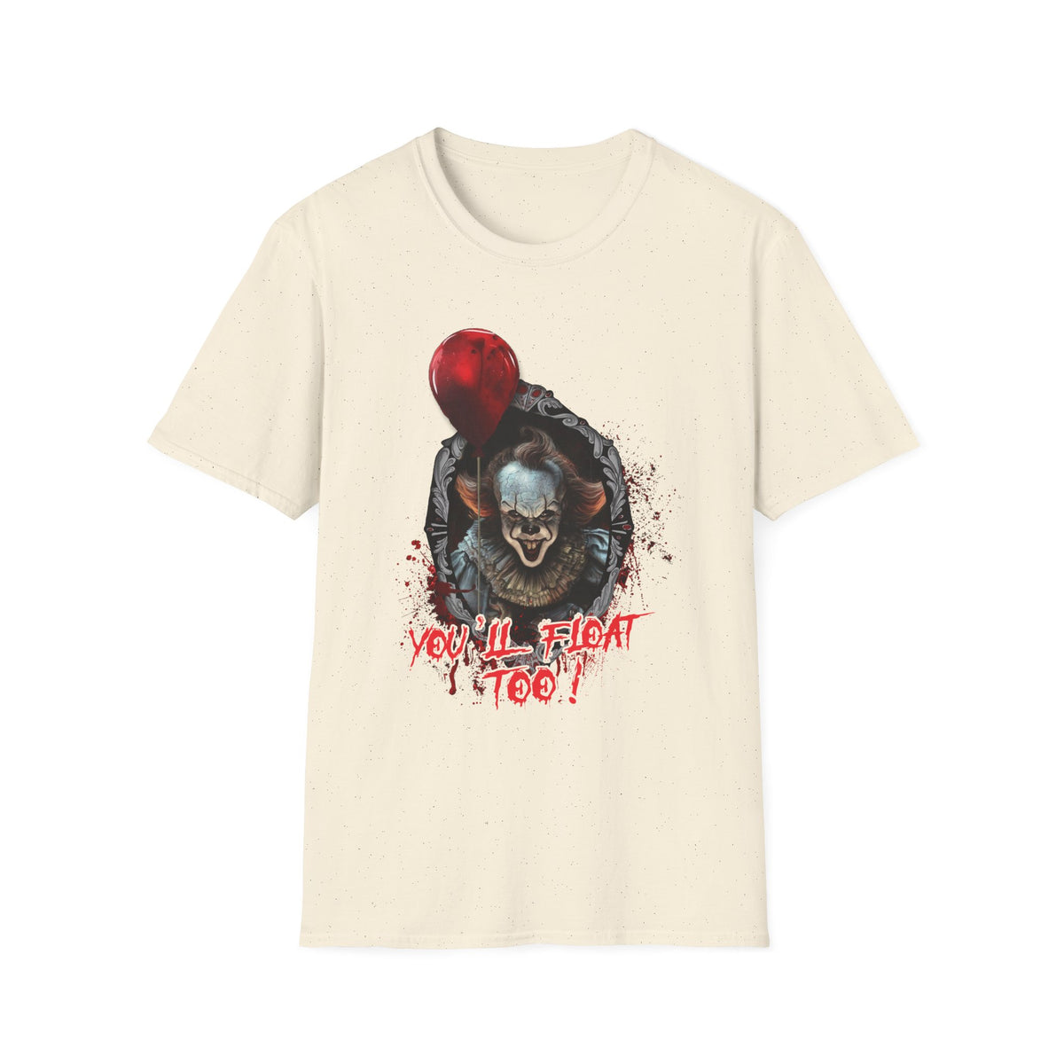 Horror Clown T-Shirt — 'You'll Float Too?' Pennywise Balloon Tee