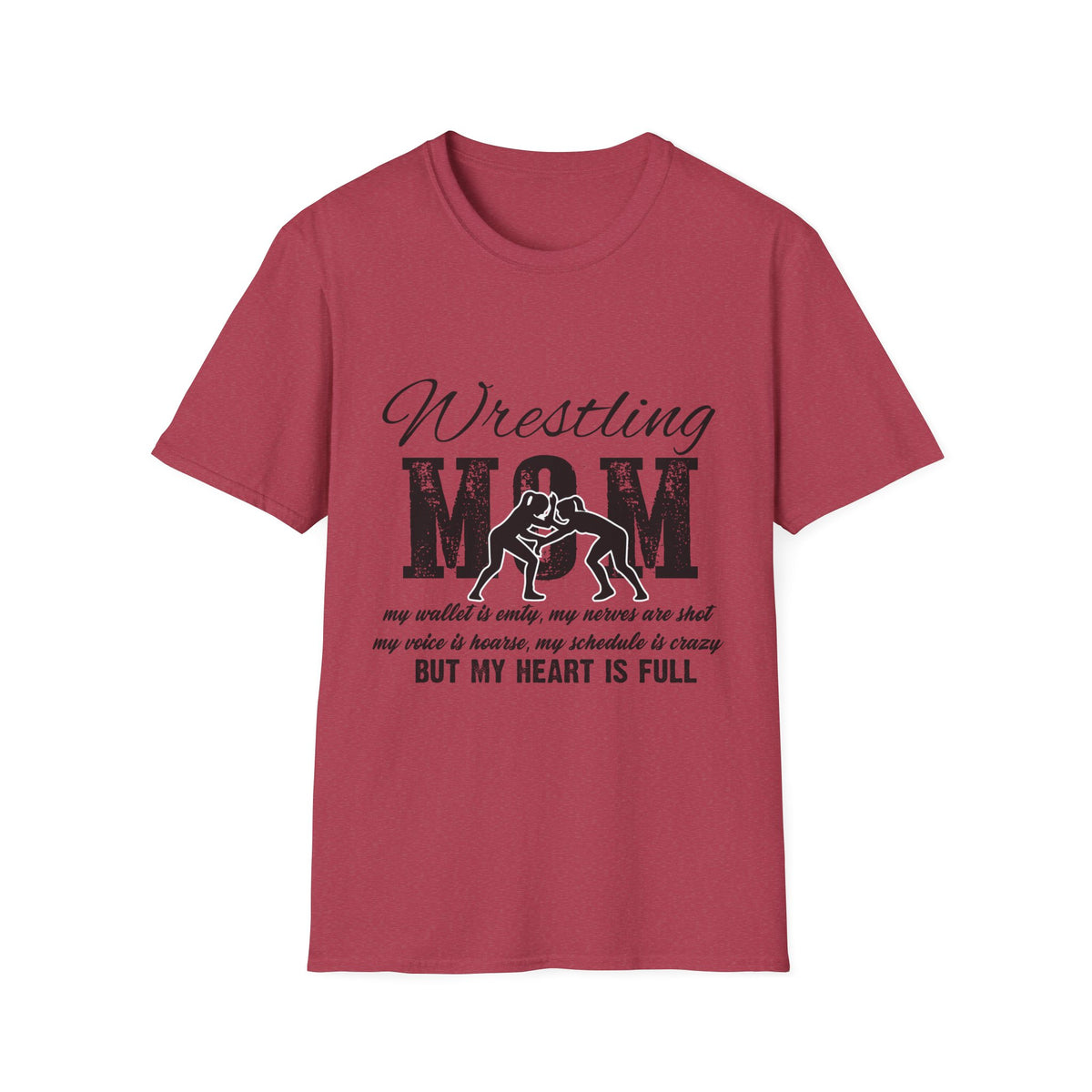 Wrestling Mom T‑Shirt — Distressed Sports Mom Tee