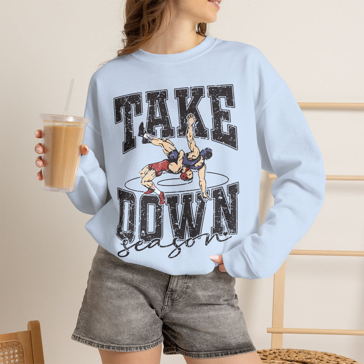 Take Down Season Wrestling Crewneck Sweatshirt