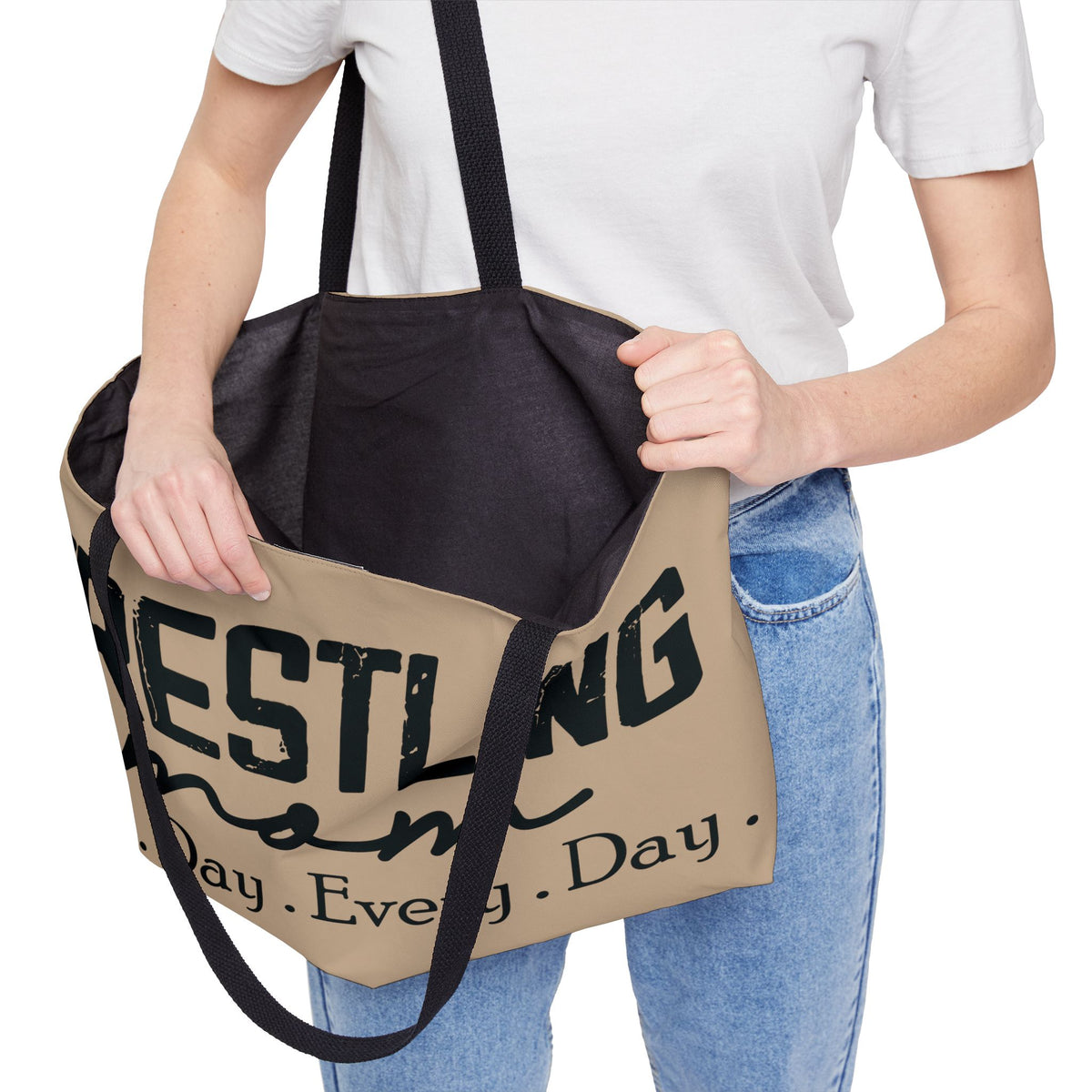 Wrestling Mom Weekender Tote Bag – “All. Day. Every. Day.” Canvas Carryall