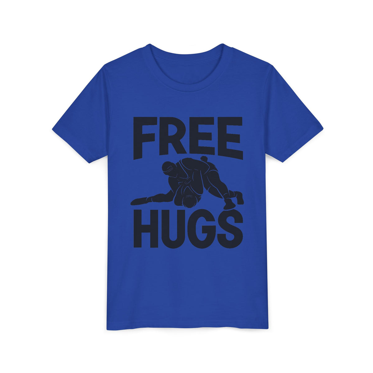 Free Hugs Youth Tee — Funny Wrestling Graphic Shirt for Kids