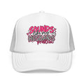 Sounds Like My Husbands Problem Trucker Hat — Funny Pink Graphic Foam Cap