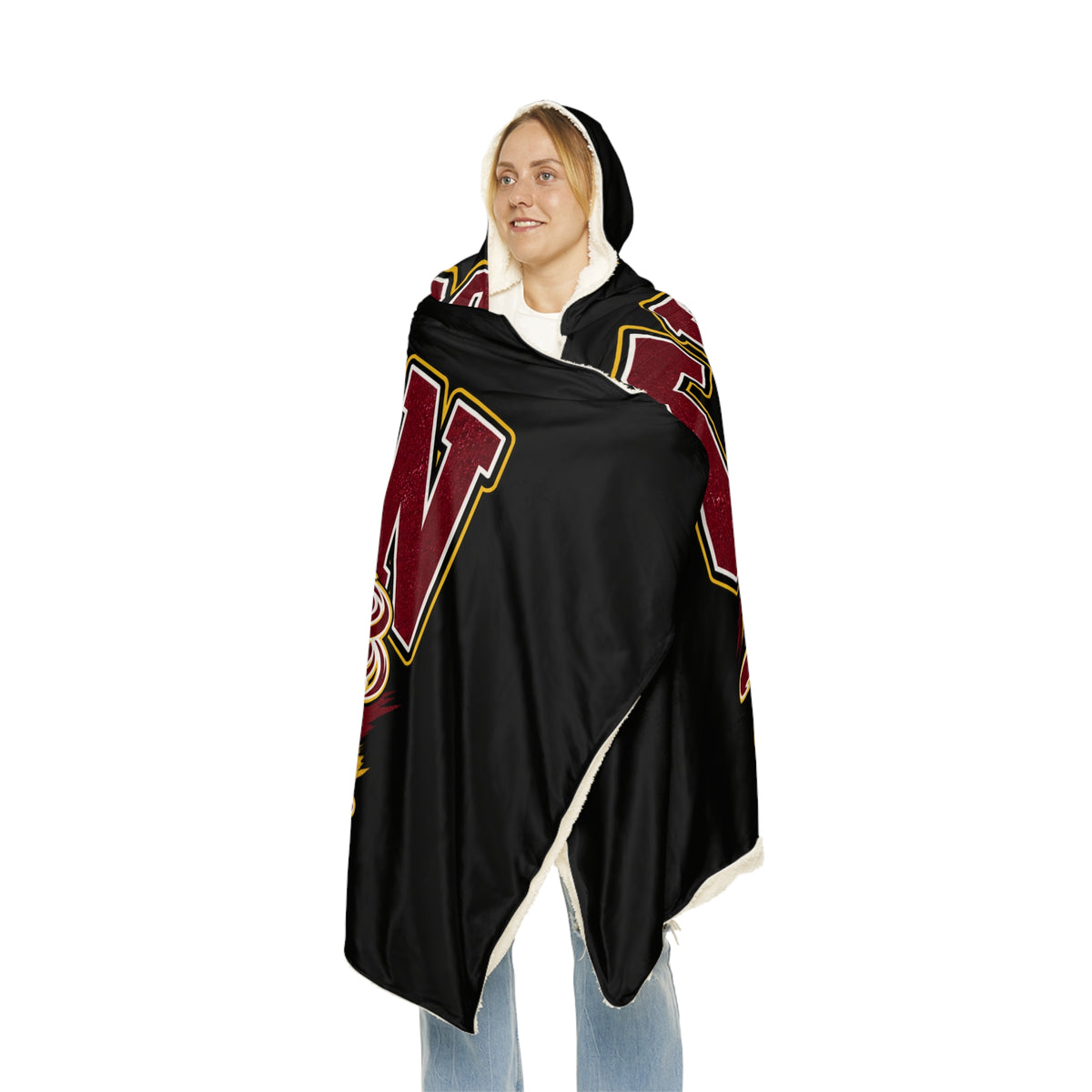Clinton Red Tornadoes Hooded Blanket — Cozy Team Sherpa Throw