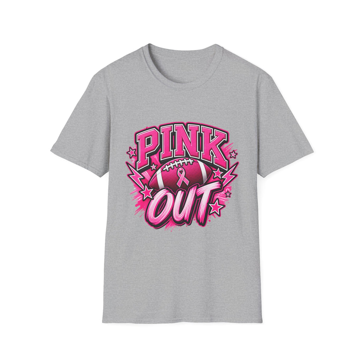 Pink Out Football T-Shirt — Breast Cancer Awareness Game Tee