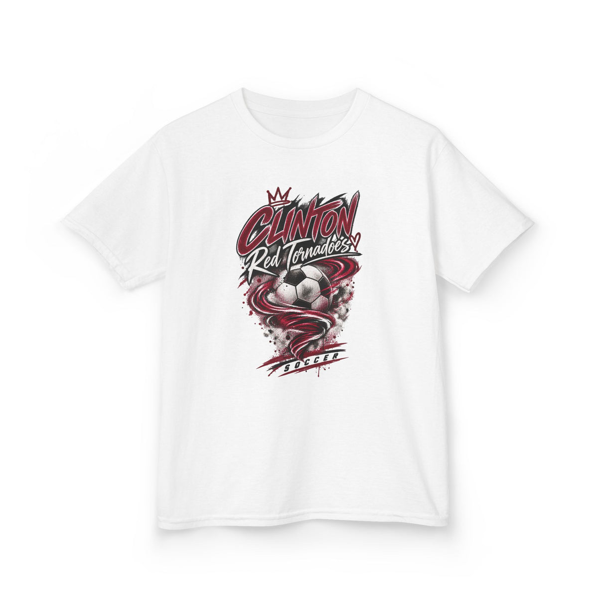 Kids Soccer T-Shirt — Cardinal Red Tornados Team Design