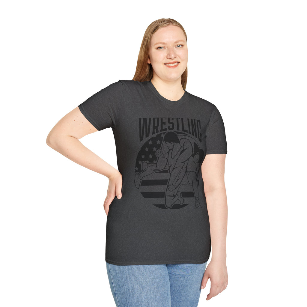 Wrestling T-Shirt — USA Flag Grapplers Graphic Tee