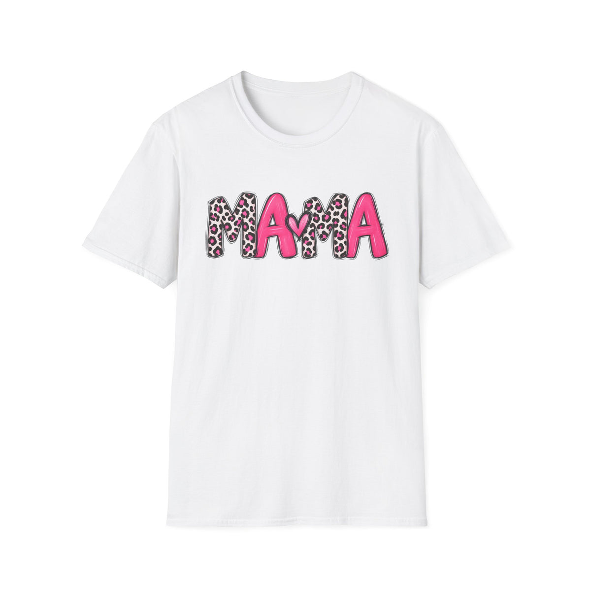 Mama Leopard Print Pink Graphic T-Shirt
