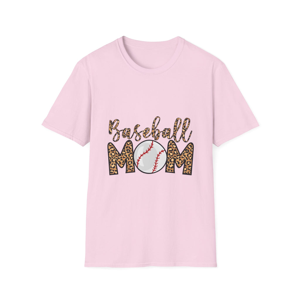 Baseball Mom Leopard Print T-Shirt — Baseball Mom Tee with Baseball Graphic