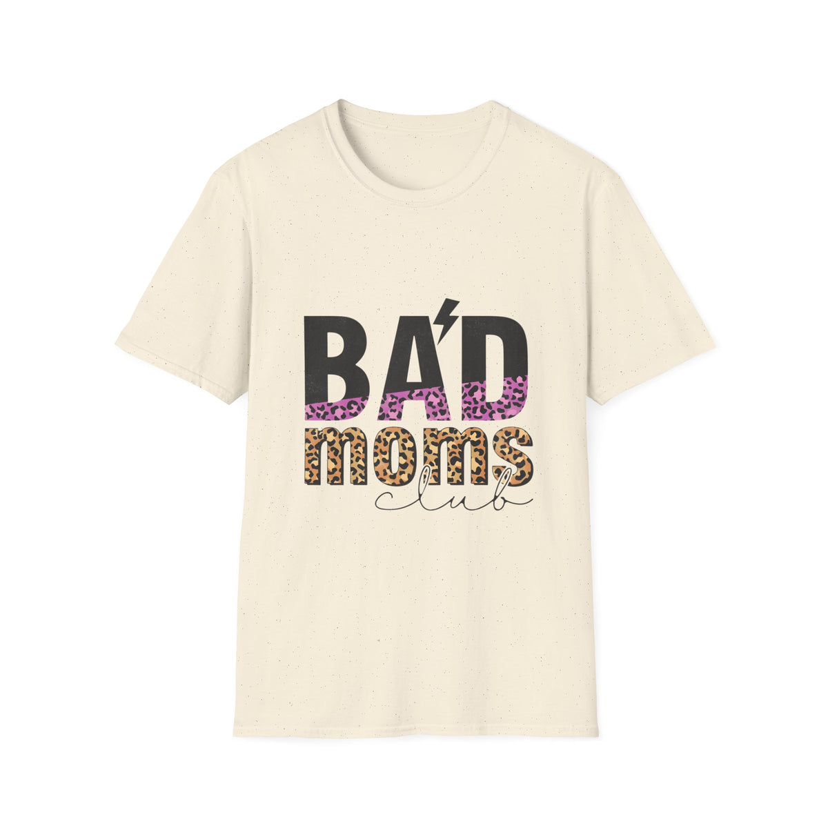Bad Moms Club T-Shirt — Bold Leopard Accent Graphic Tee