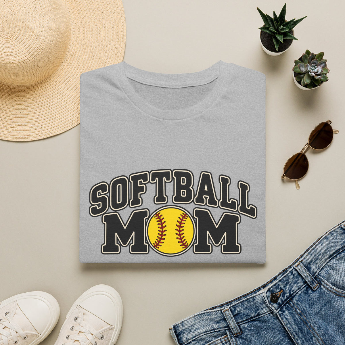 Softball Mom T-Shirt — Vintage Team Spirit Softball Tee