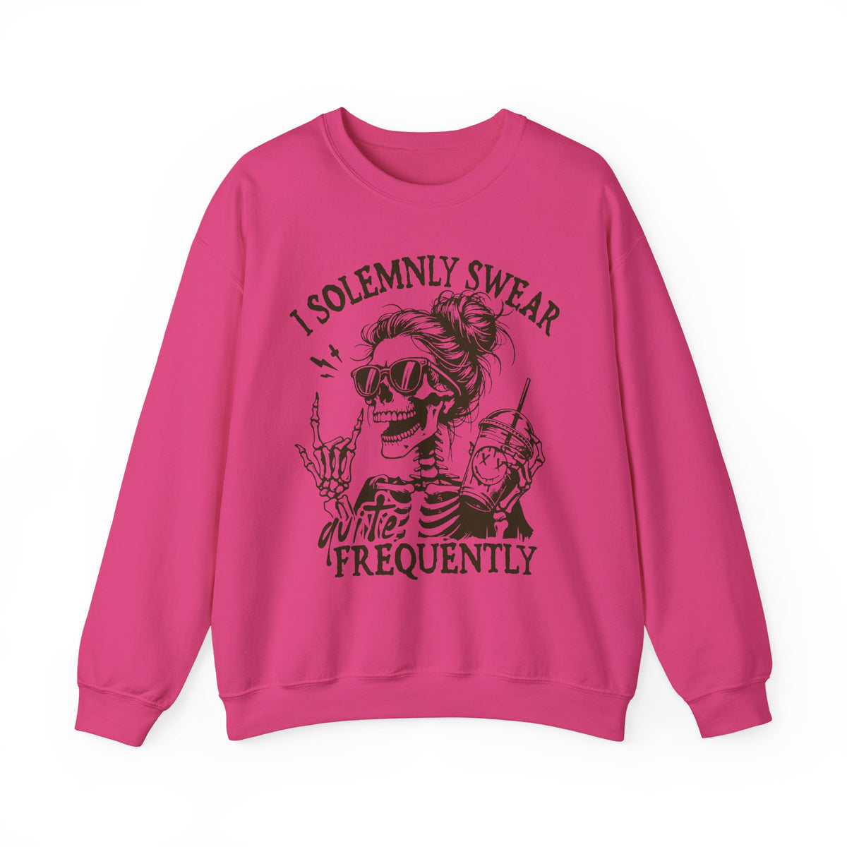 Sweatshirt — "I Solemnly Swear Frequently" Skeleton Graphic Crewneck