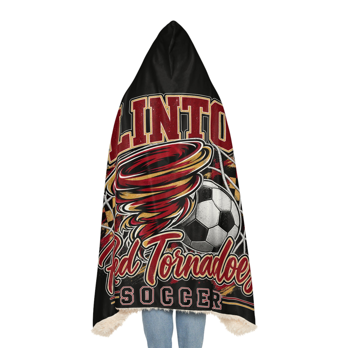 Clinton Red Tornadoes Soccer Hooded Blanket