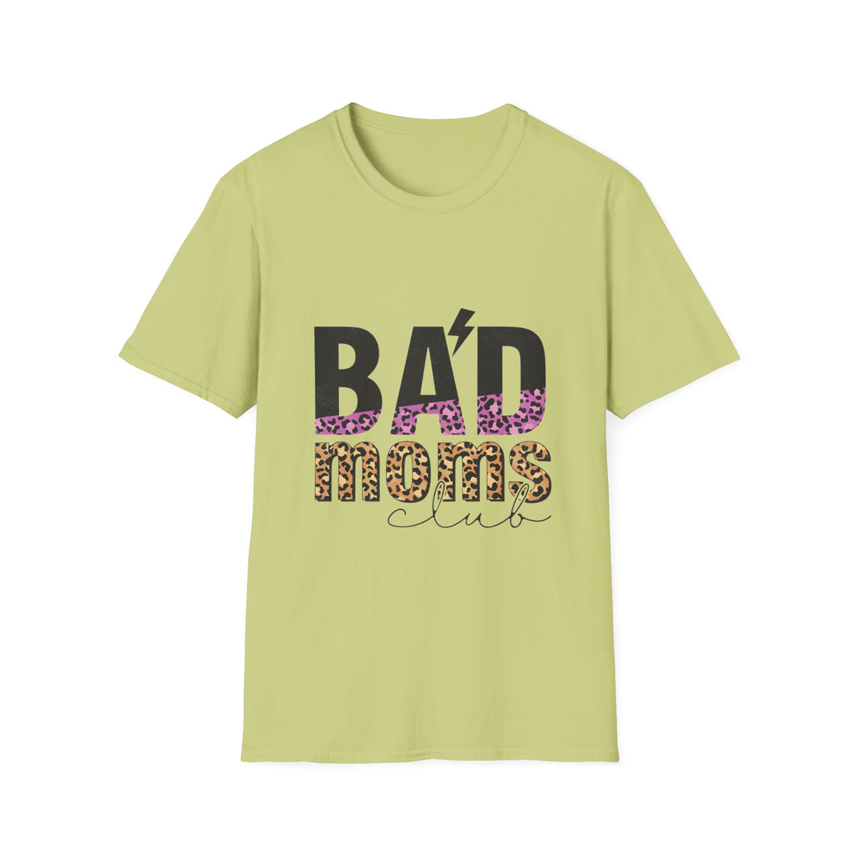 Bad Moms Club T-Shirt — Bold Leopard Accent Graphic Tee