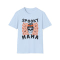 Spooky Mama T-Shirt — Halloween Skull Checkerboard Tee