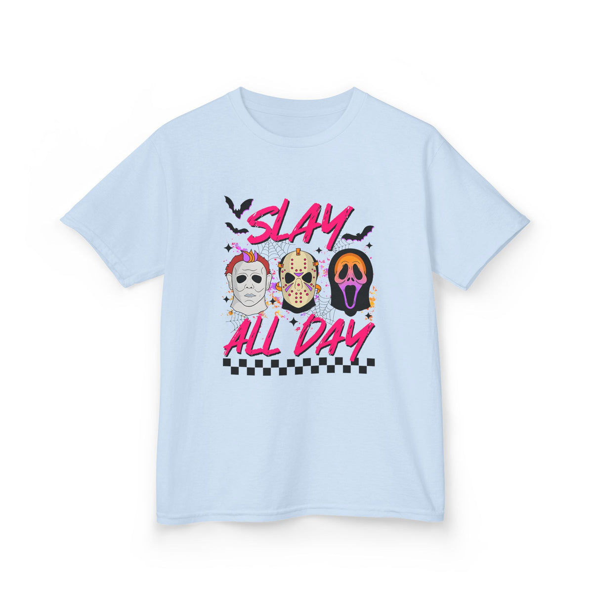 Kids Tee — 'Slay All Day' Halloween Mask Graphic