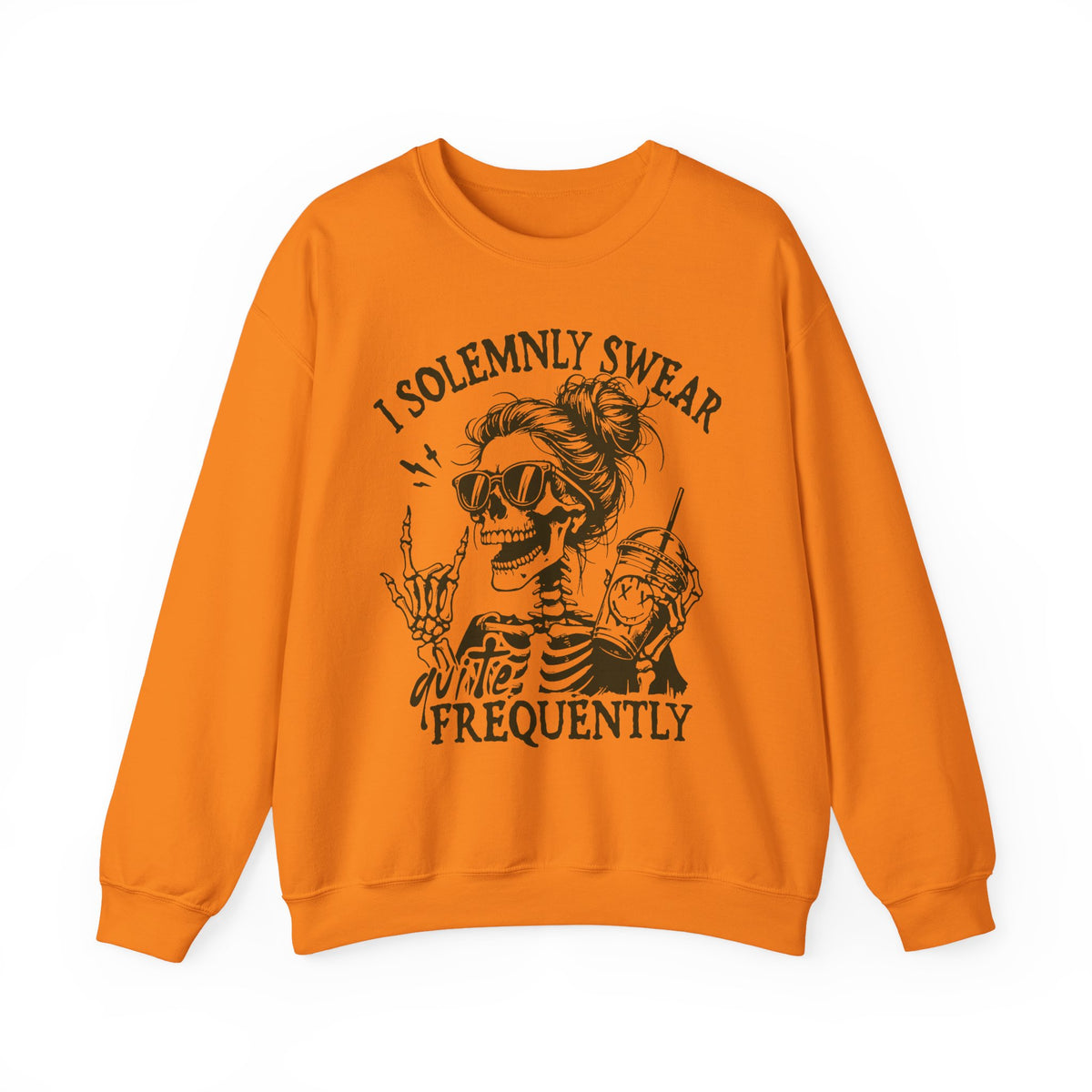 Sweatshirt — "I Solemnly Swear Frequently" Skeleton Graphic Crewneck