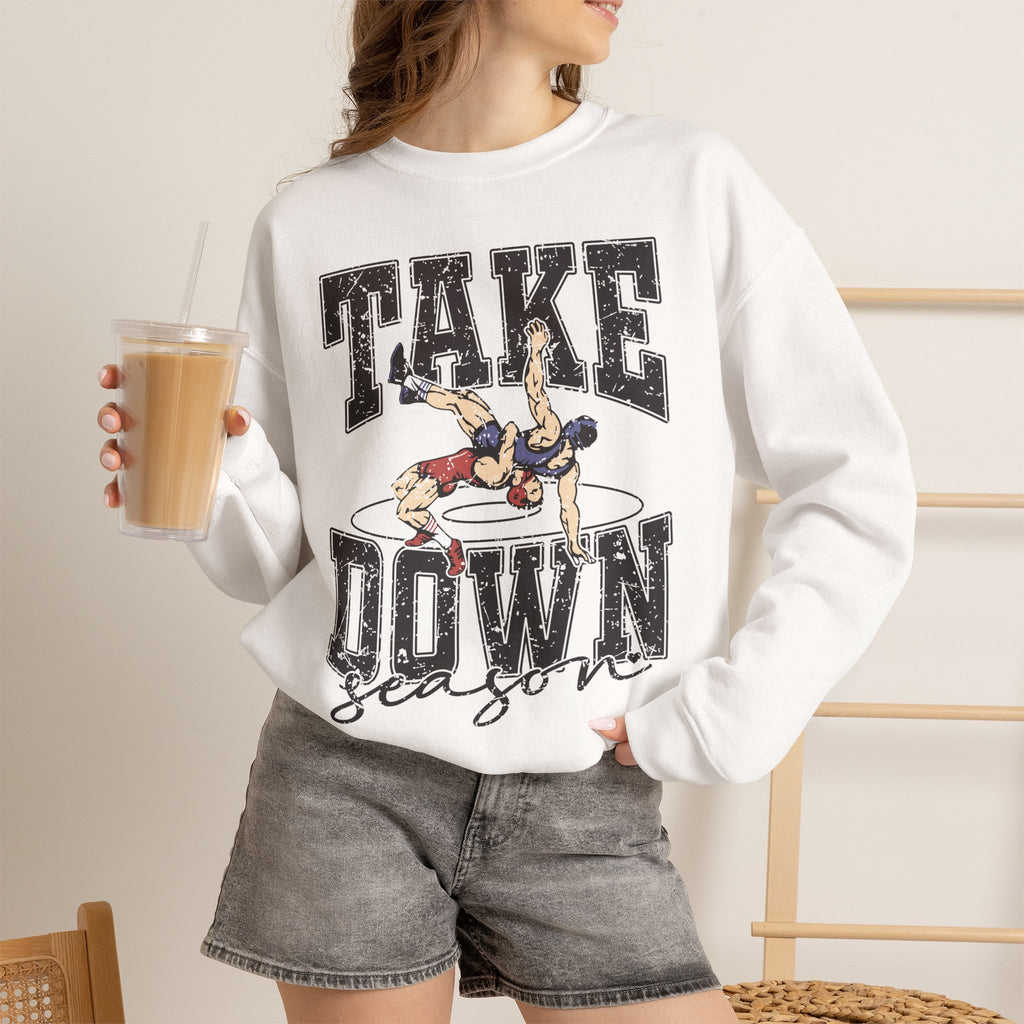 Take Down Season Wrestling Crewneck Sweatshirt