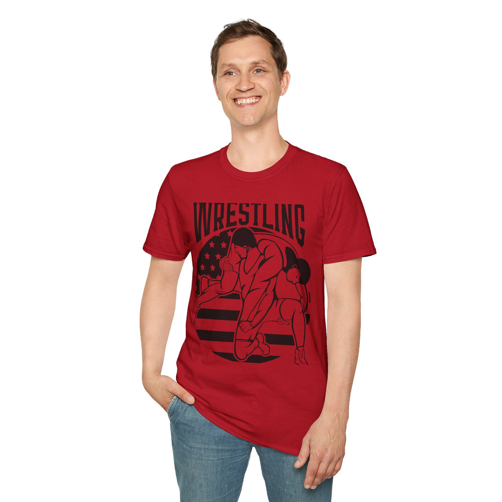 Wrestling T-Shirt — USA Flag Grapplers Graphic Tee