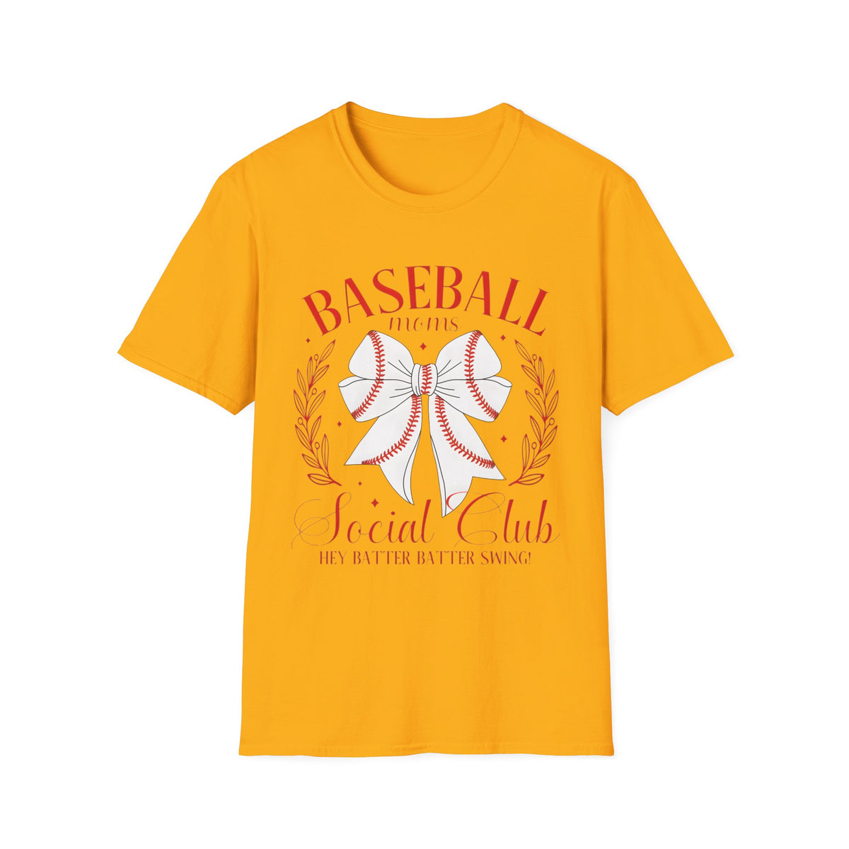 Baseball Mom T-Shirt — Floral Stitch Bow Sports Tee