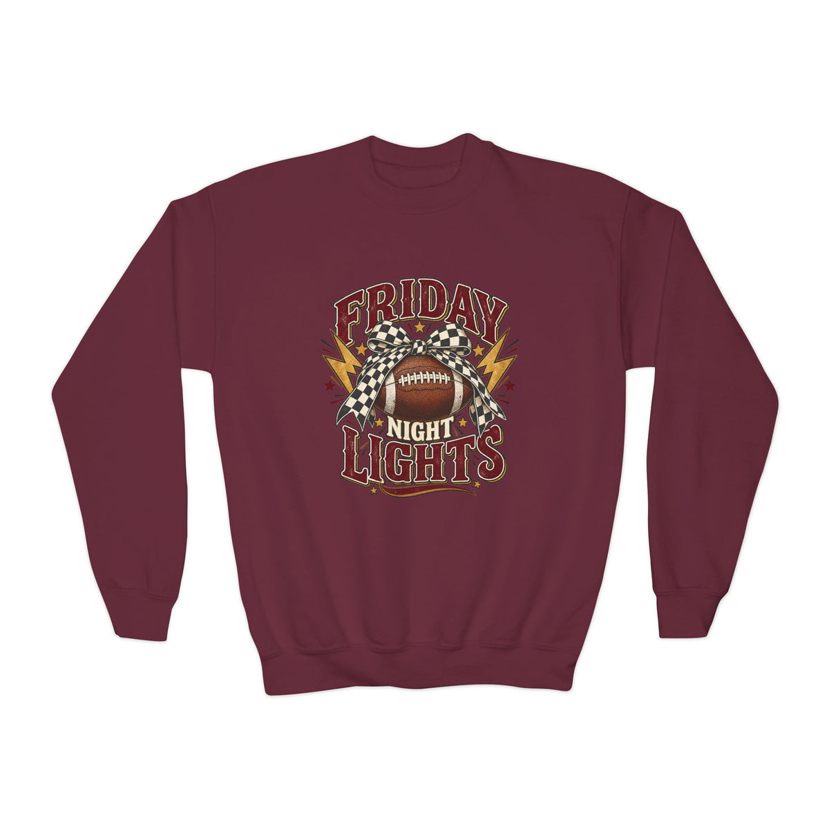 Friday Night Lights Youth Crewneck Sweatshirt — Vintage Football Design