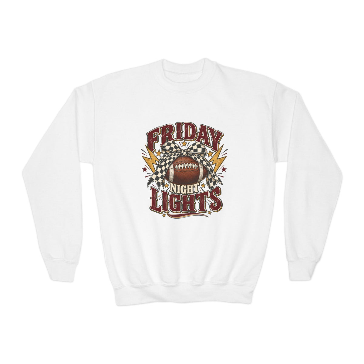 Friday Night Lights Youth Crewneck Sweatshirt — Vintage Football Design