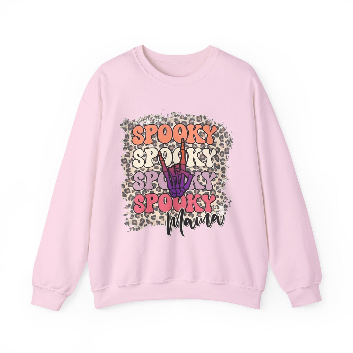 Spooky Mama Crewneck Sweatshirt – Leopard Halloween Graphic