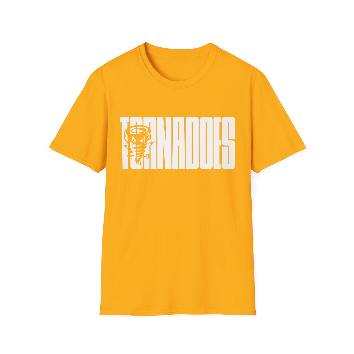 Tornadoes Graphic T-Shirt — Bold Storm Typography with Tornado Icon