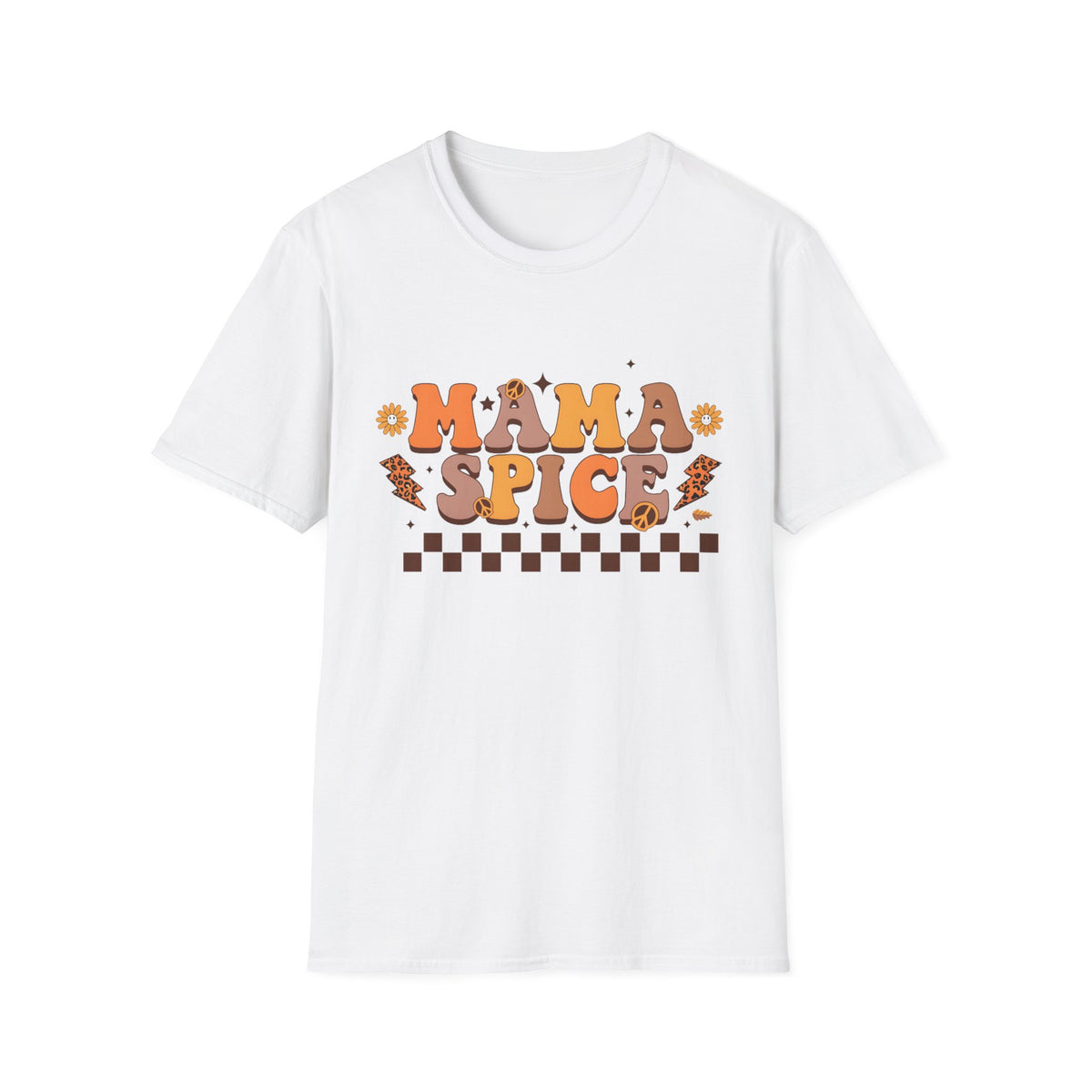 Mama Spice Retro Tee — 70s Vintage Floral Peace Graphic T-Shirt
