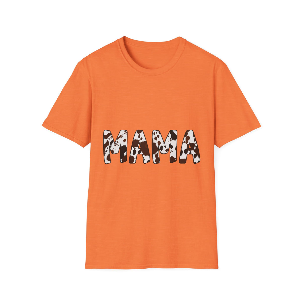 Mama Cow Print T-Shirt — Graphic Mama Tee with Brown Dalmatian Spots