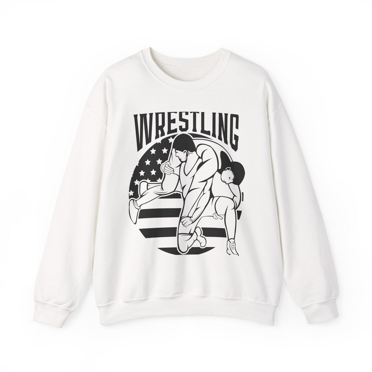 Wrestling Crewneck Sweatshirt - Retro USA Wrestlers Graphic