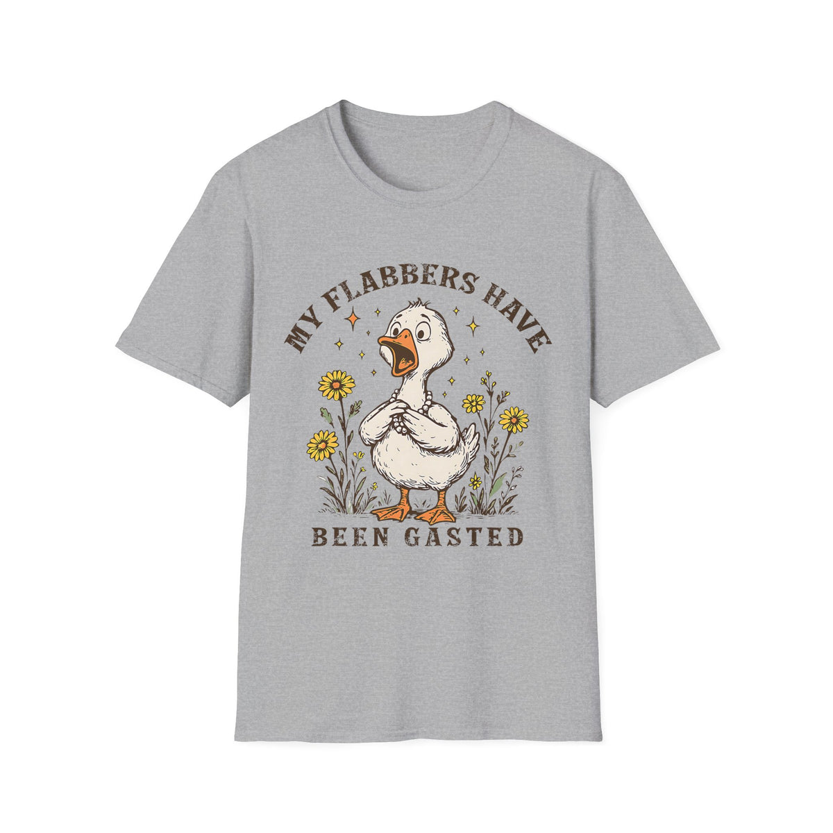 Graphic T-Shirt — "My Flabbers Have Been Gasted" Cute Duck Illustration
