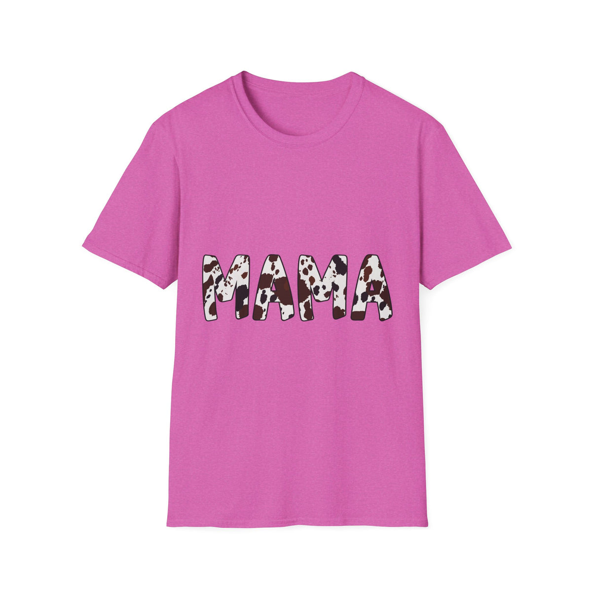 Mama Cow Print T-Shirt — Graphic Mama Tee with Brown Dalmatian Spots