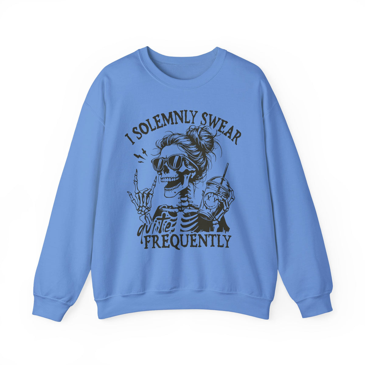 Sweatshirt — "I Solemnly Swear Frequently" Skeleton Graphic Crewneck