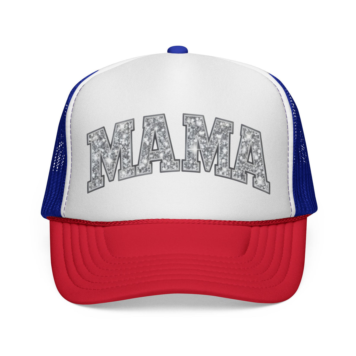 Mama Trucker Hat — Glitter Block Letter Cap for Moms, Casual Everyday & Mother’s Day Gift