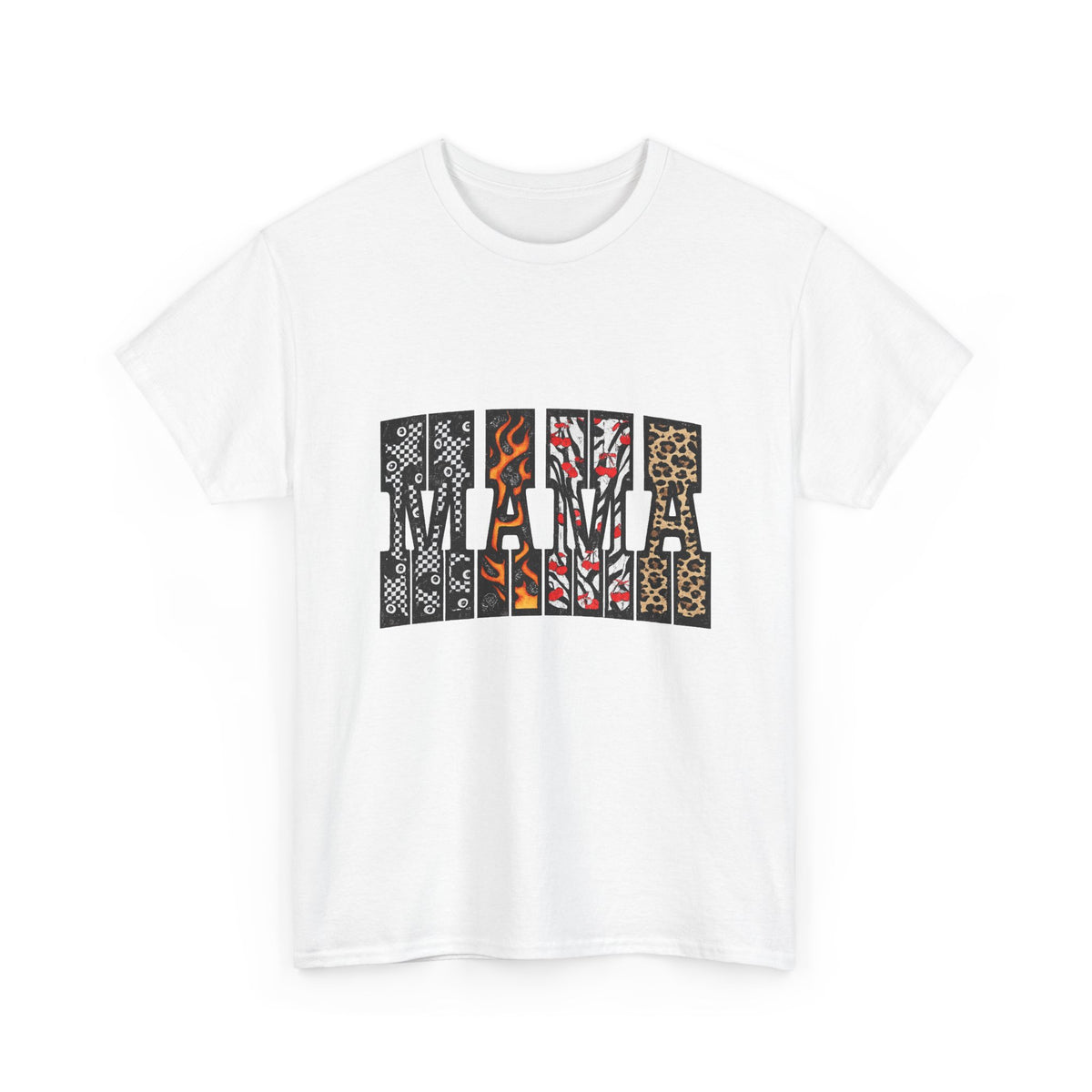 Mama Leopard & Tiger Print Tee — Bold Animal Pattern Mother's Day Shirt