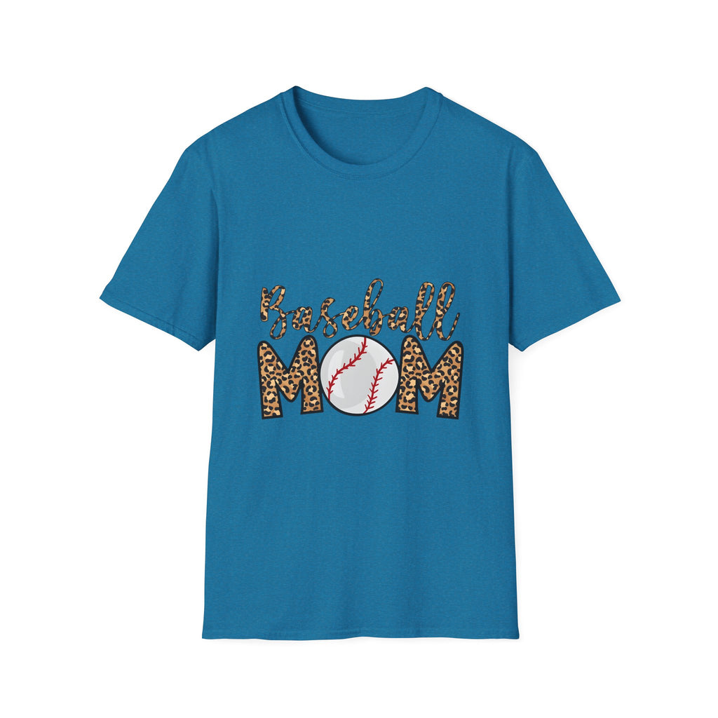 Baseball Mom Leopard Print T-Shirt — Baseball Mom Tee with Baseball Graphic