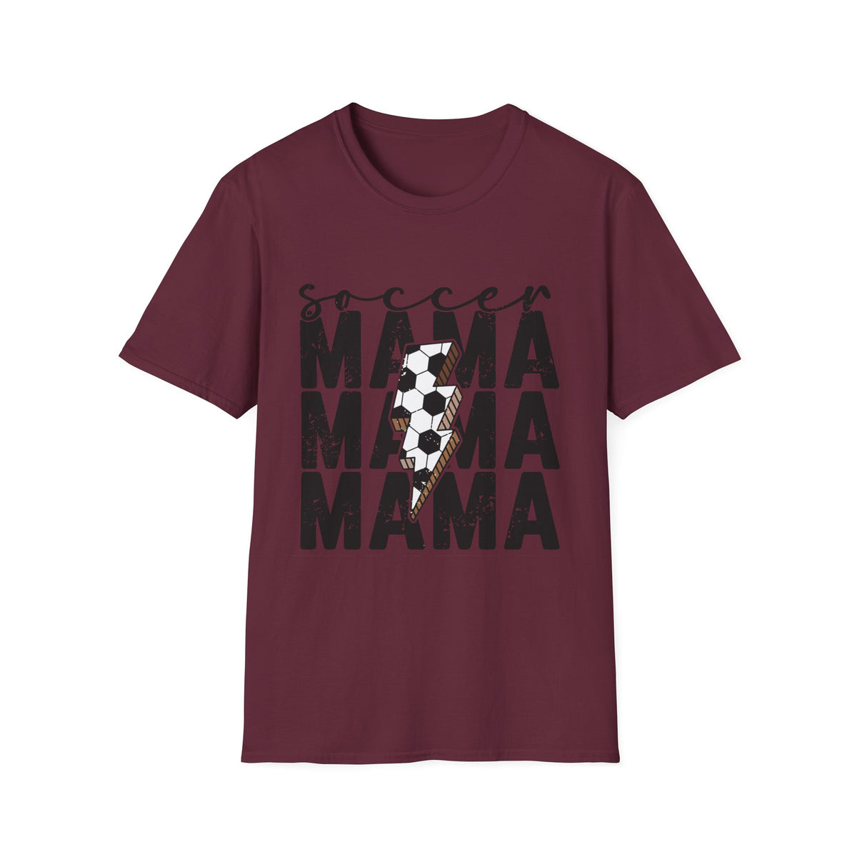 Soccer Mama Graphic Tee — Distressed Soccer Ball Design
