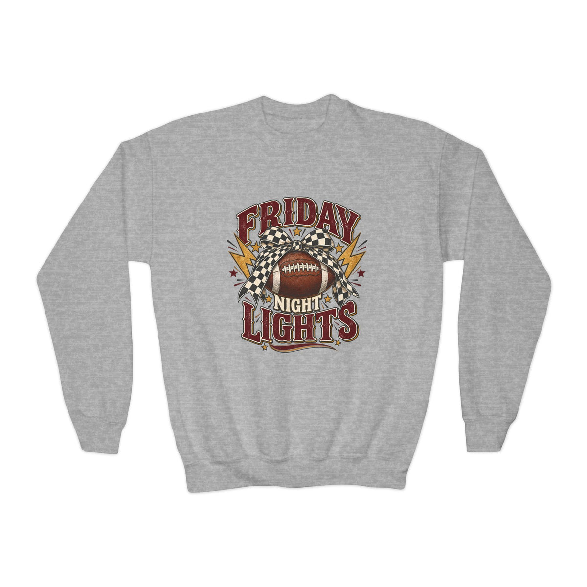 Friday Night Lights Youth Crewneck Sweatshirt — Vintage Football Design