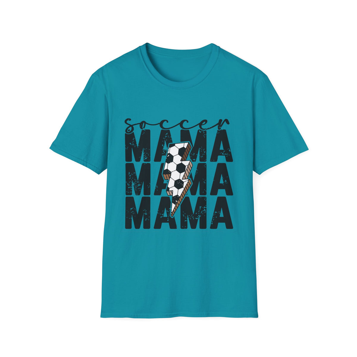 Soccer Mama Graphic Tee — Distressed Soccer Ball Design