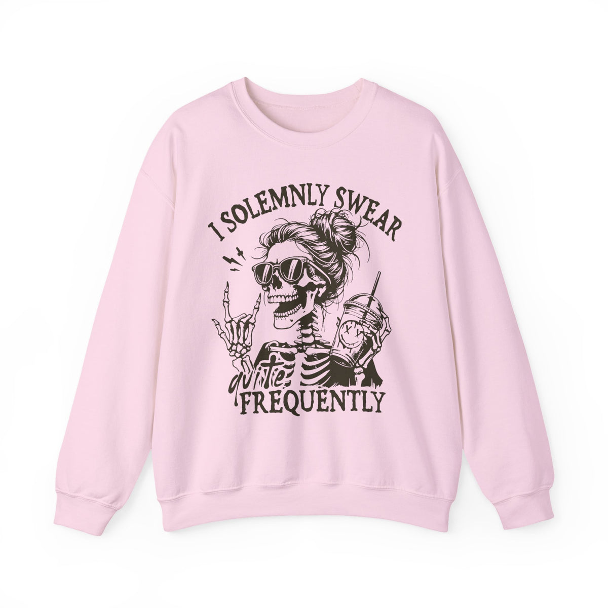 Sweatshirt — "I Solemnly Swear Frequently" Skeleton Graphic Crewneck