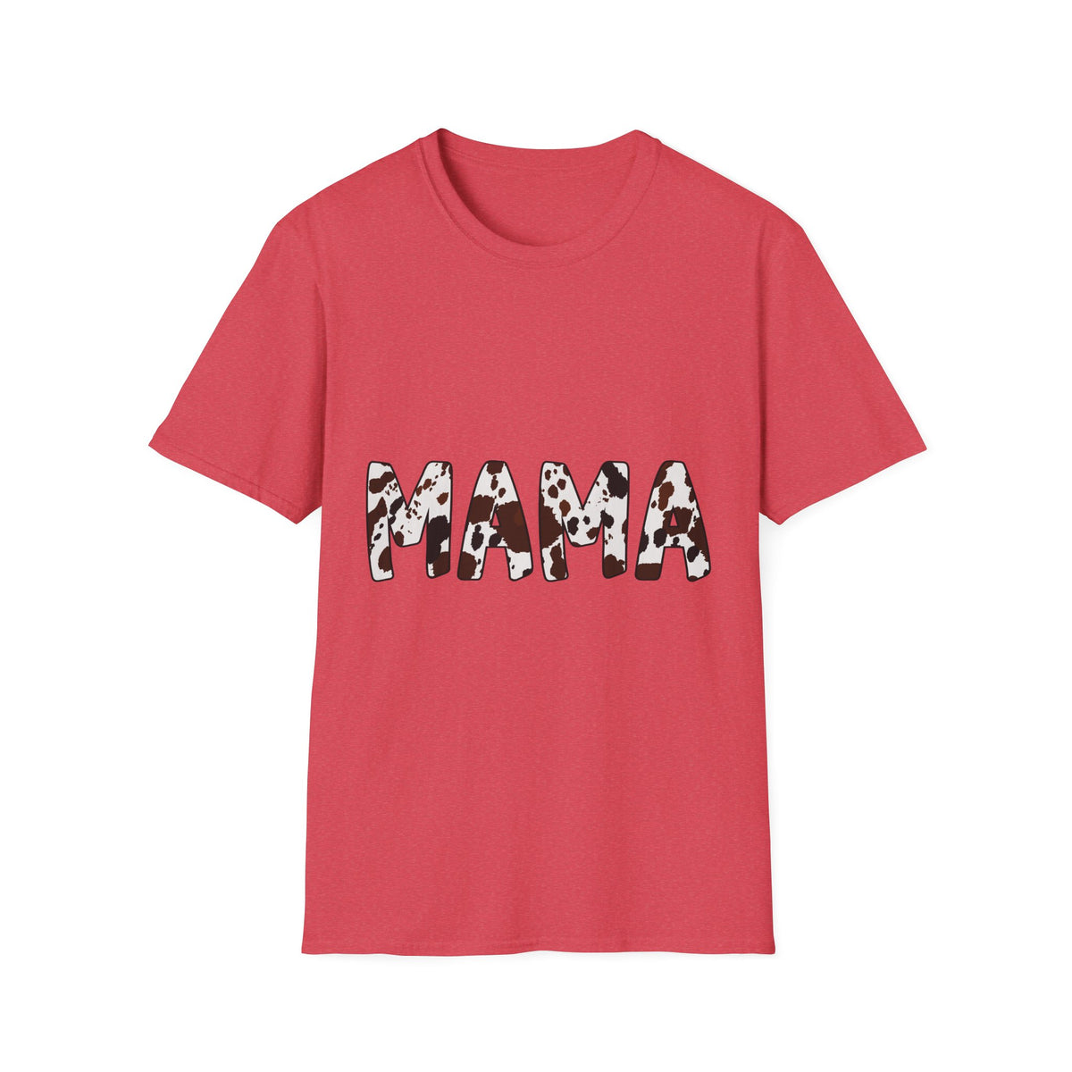 Mama Cow Print T-Shirt — Graphic Mama Tee with Brown Dalmatian Spots