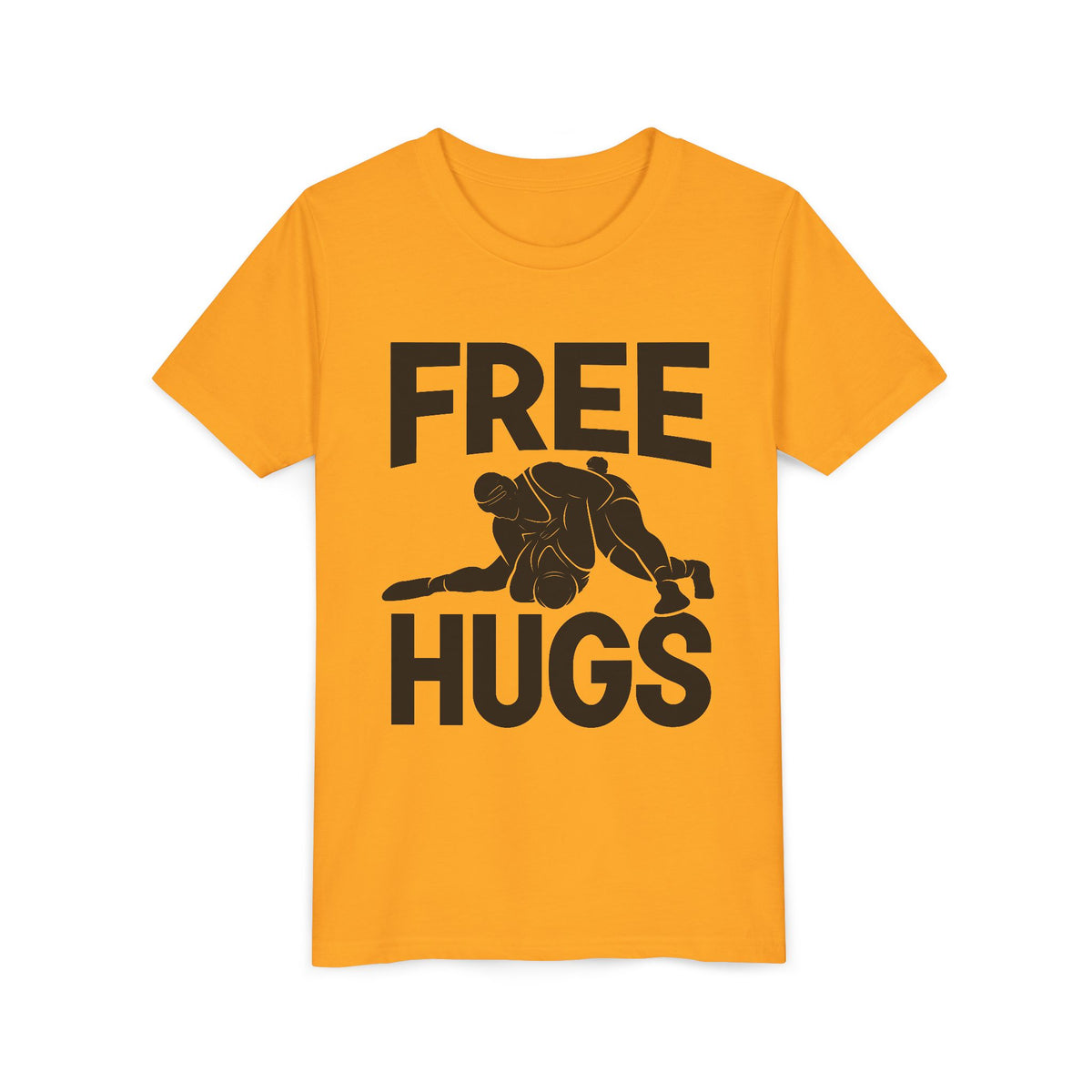 Free Hugs Youth Tee — Funny Wrestling Graphic Shirt for Kids