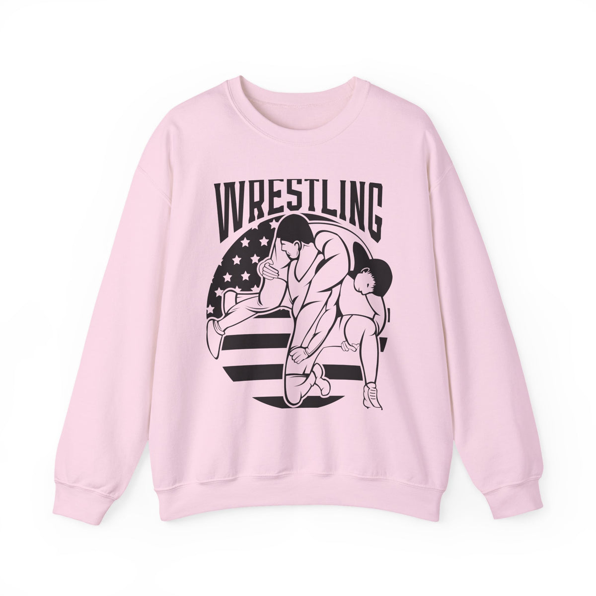 Wrestling Crewneck Sweatshirt - Retro USA Wrestlers Graphic