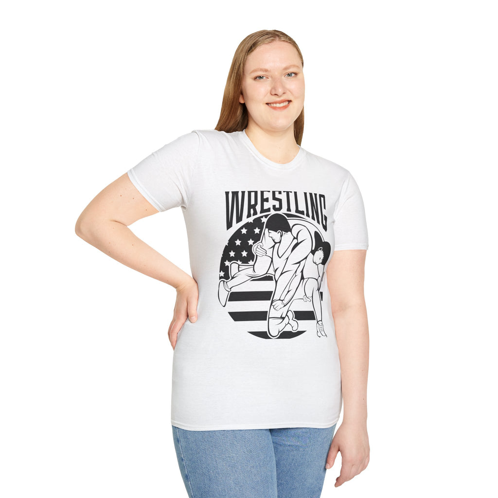 Wrestling T-Shirt — USA Flag Grapplers Graphic Tee