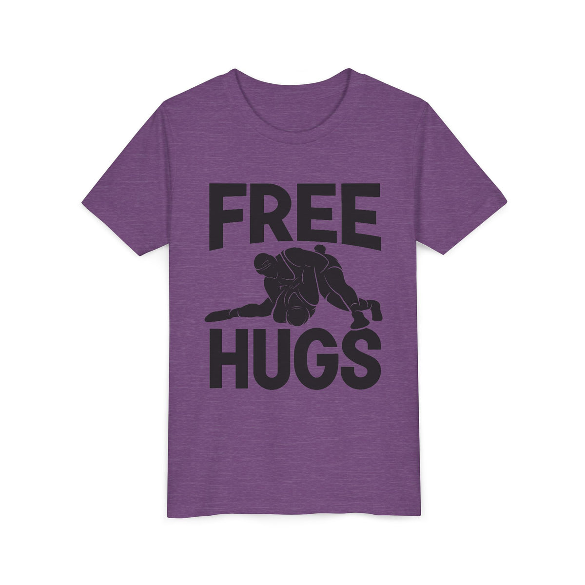 Free Hugs Youth Tee — Funny Wrestling Graphic Shirt for Kids
