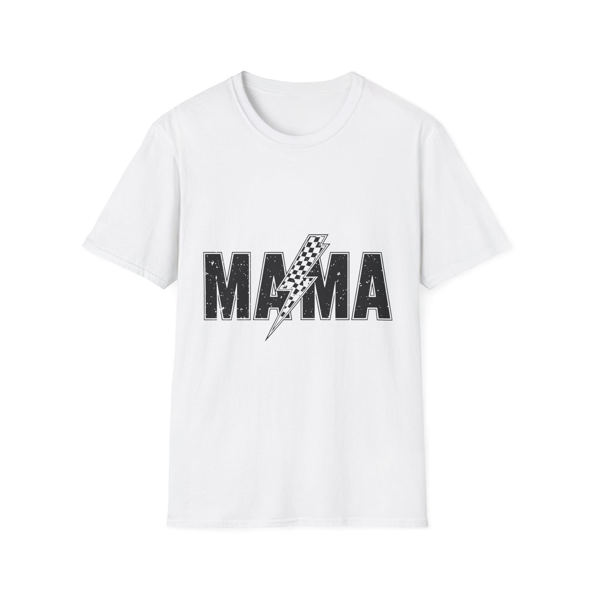 Mama Lightning Bolt T-Shirt — Retro Racing Graphic Tee for Moms