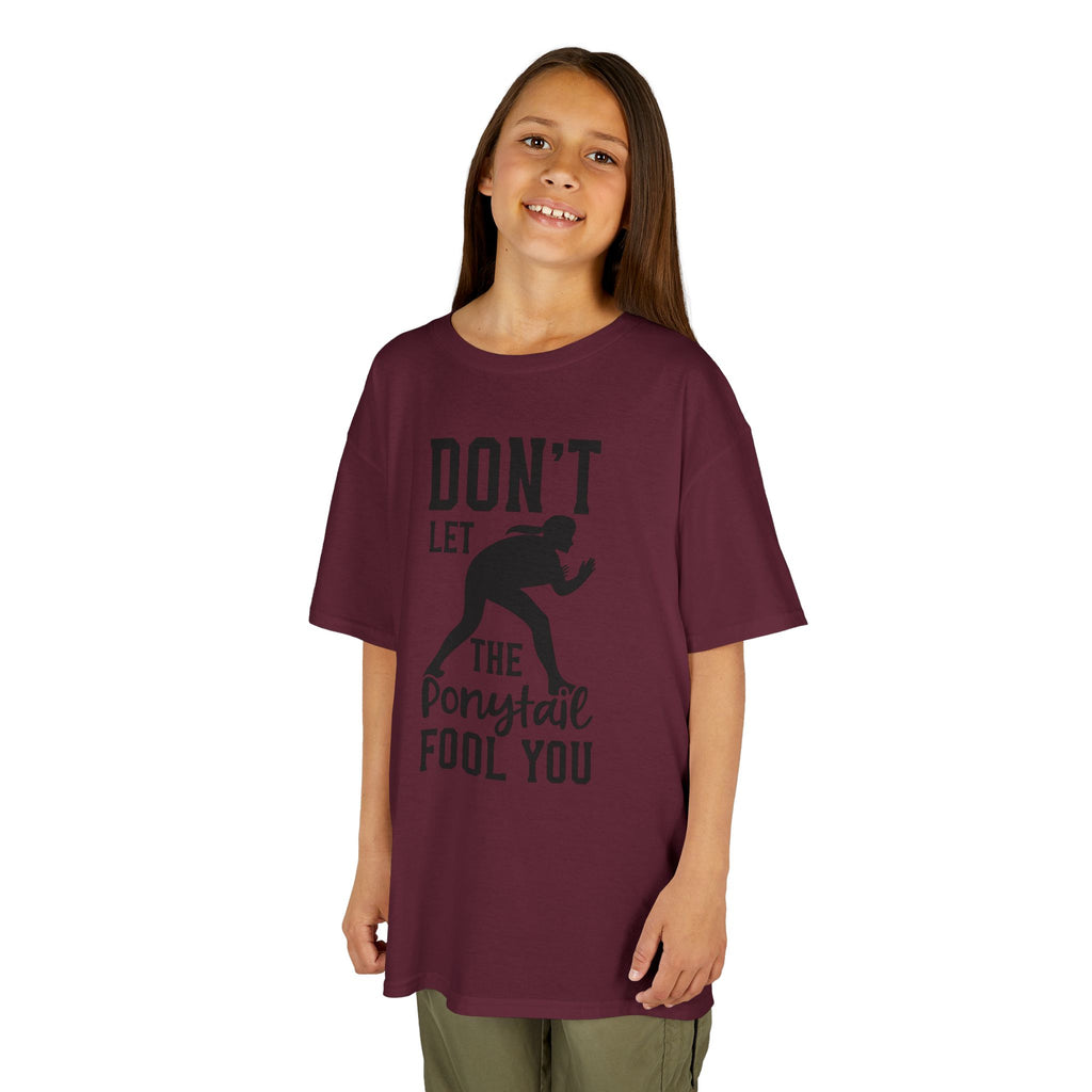 Kids Tee — "Don't Let the Ponytail Fool You"