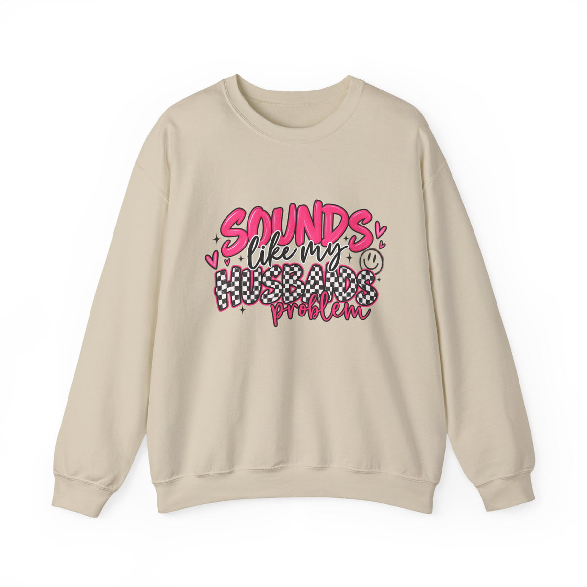 Crewneck Sweatshirt — “Sounds Like My Heartbreak Problem” Pink Leopard Graphic