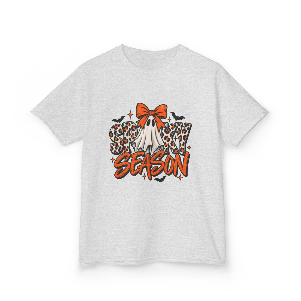 Kids T-Shirt — "Spooky Season" Leopard Ghost Halloween Tee