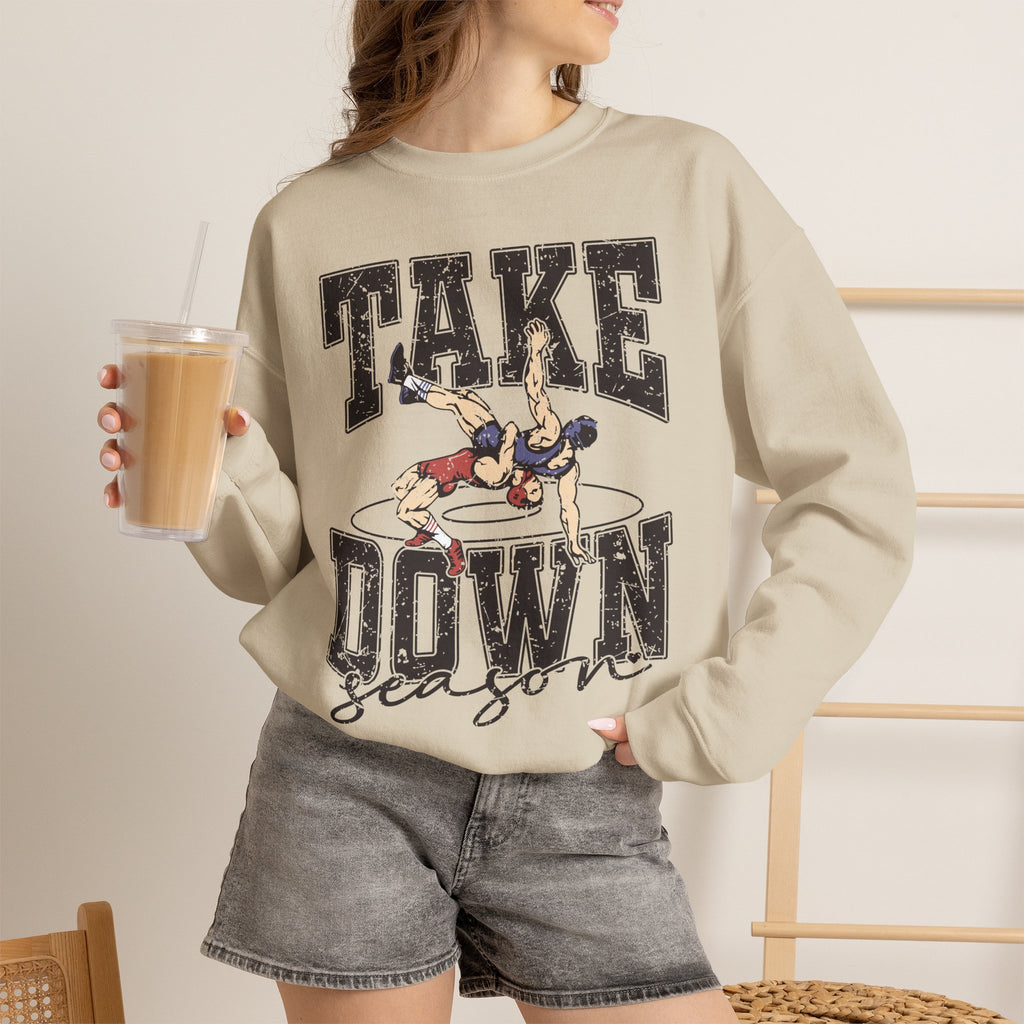 Take Down Season Wrestling Crewneck Sweatshirt